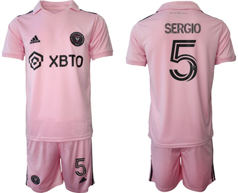 Men 2023-2024 Club Inter Miami CF home pink #5 Soccer Jersey